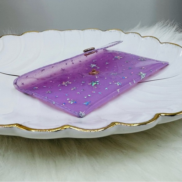 Starry Star Purple Clear Card Case Wallet - Picture 3 of 6